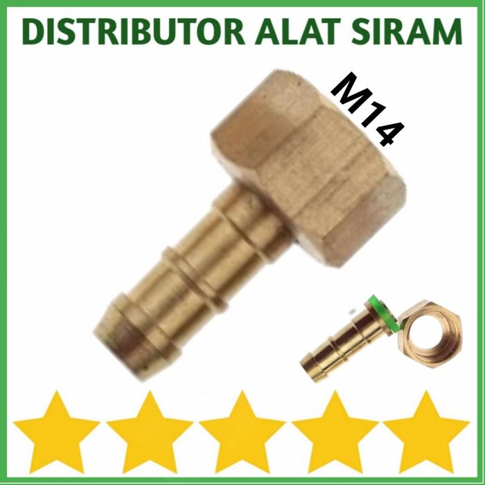 NEPEL FEMALE M14 DRAT DALAM QUICK RELEASE SELANG 5/16 INC - PE 8/11 MM