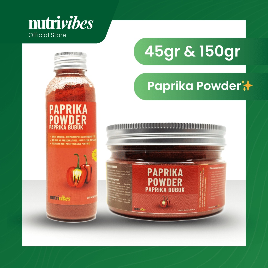 

Paprika Bubuk / Paprika Powder (Home Chef Edition 45gr & 150gr) - Nutrivibes