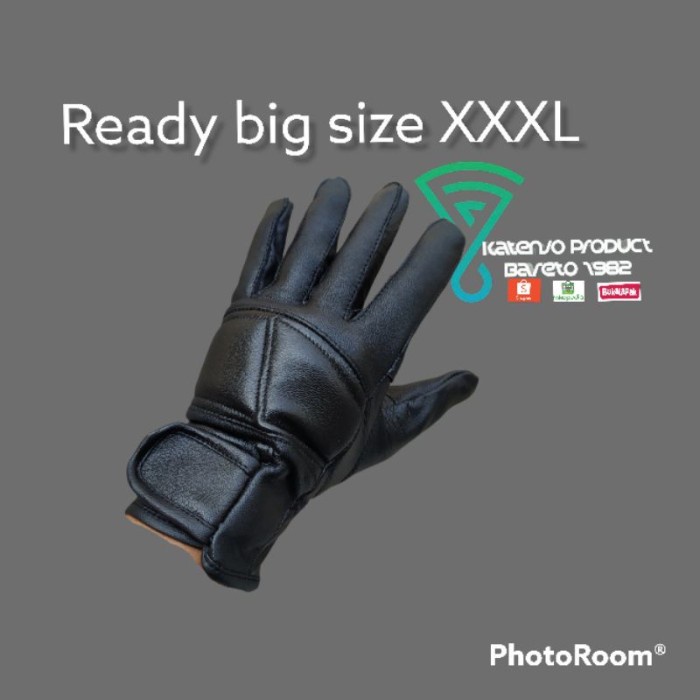 [Expert] sarung tangan kulit asli motor half pria ready big size jumbo XXL