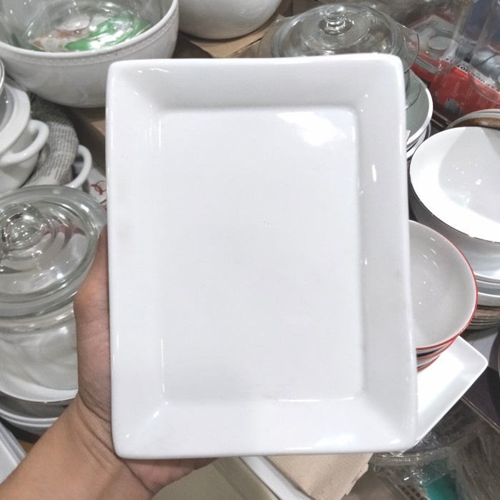 [Expert] piring saji persegi panjang 17 x 13 cm / piring kotak BLANC PORCELAIN