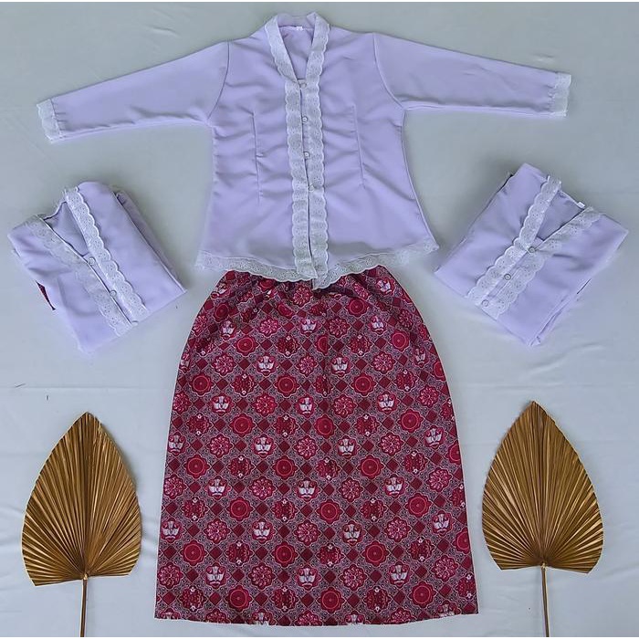 Promo Stelan kebaya anak putih merah/sekolah TK SD