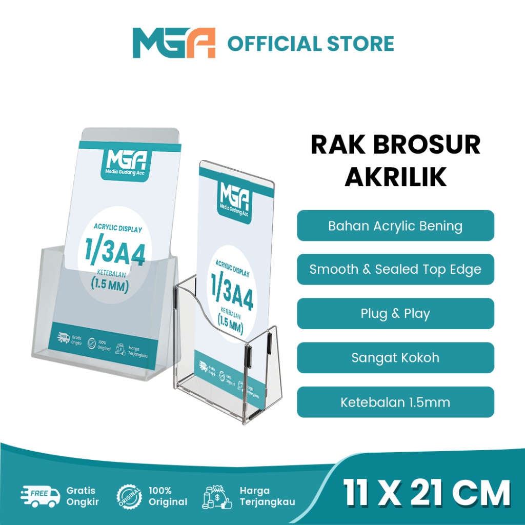 

RAK TEMPAT BROSUR AKRILIK 1/3 A4 / TEMPAT DISPLAY BROSUR ACRYLIC DISPLAY