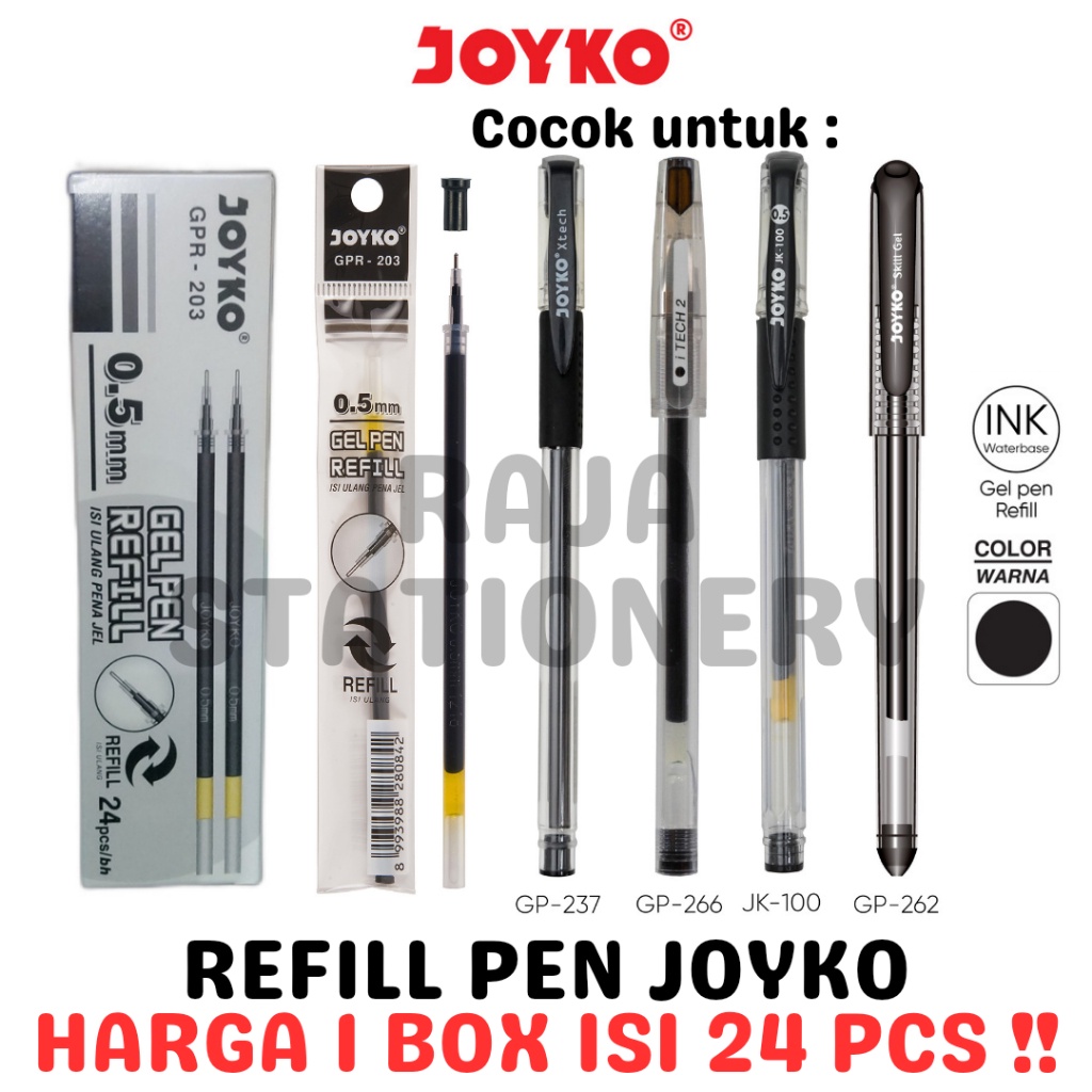 

JOYKO GEL PEN REFILL 0.5 ISI ULANG PEN JOYKO JK-100 GPR-203 [24PCS]
