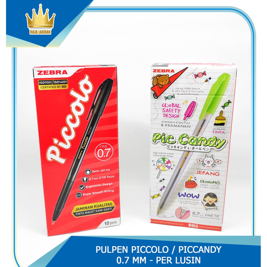 

Pulpen / Pen ZEBRA Piccolo / Piccandy 0.7 mm - PER LUSIN