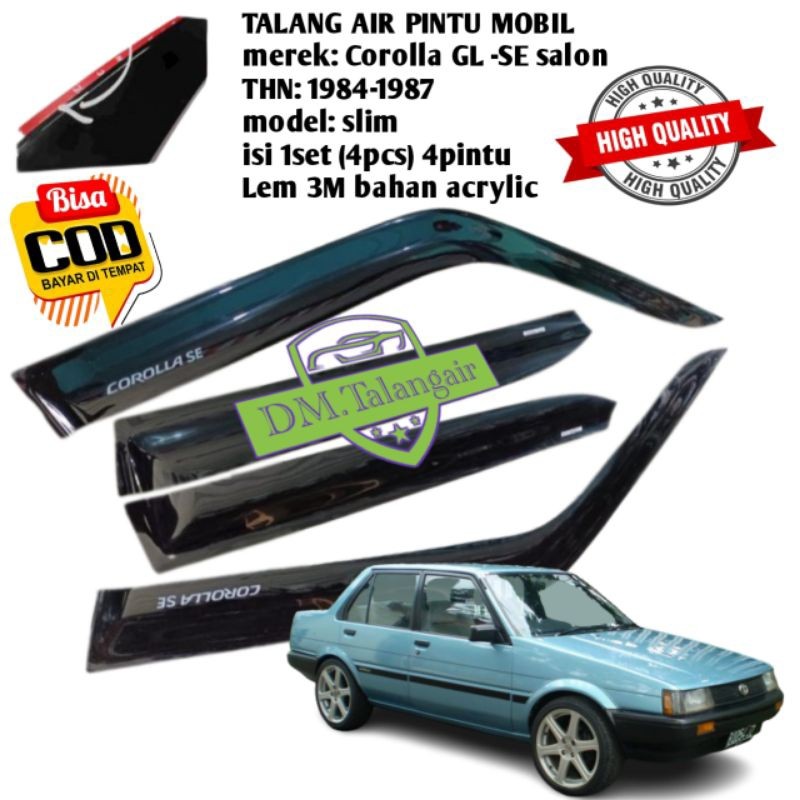 talang air mobil Toyota Corolla GL/SE salon THN 84-87 model slim