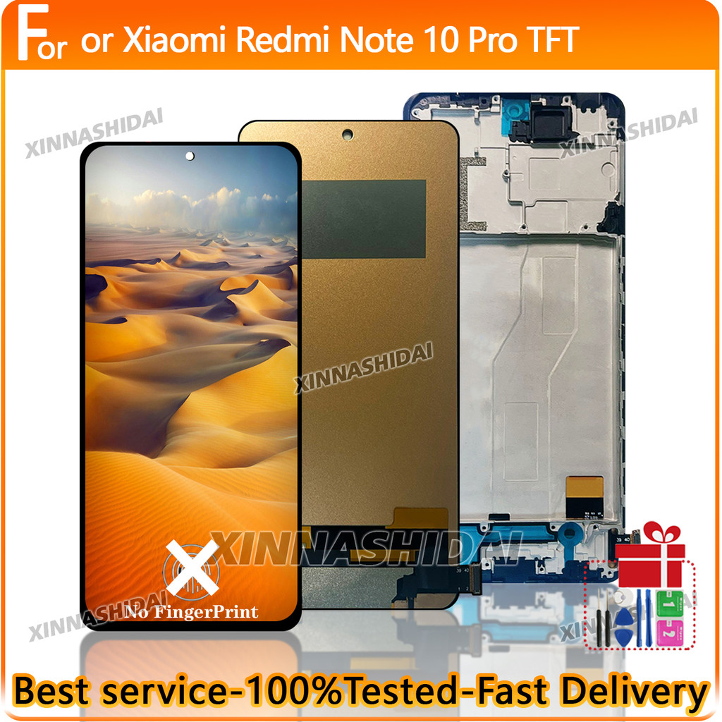 6.47" Tft For Xiaomi Redmi Note 10 Pro Lcd Display Touch Screen With Frame M2101K6G M2101K6R