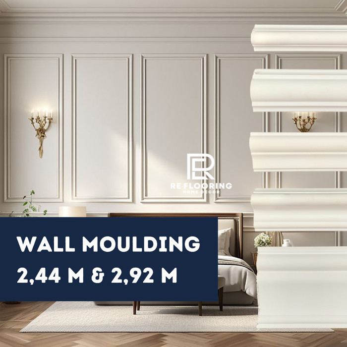 (Expert) List Wall Moulding PVC LAIV Putih - List Dinding / List Moulding / Lis Profil / Lis Molding