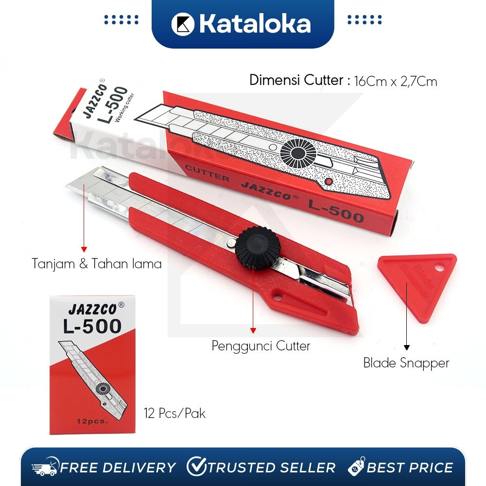 

1 Box isi 12 Cutter / Pemotong CO L-