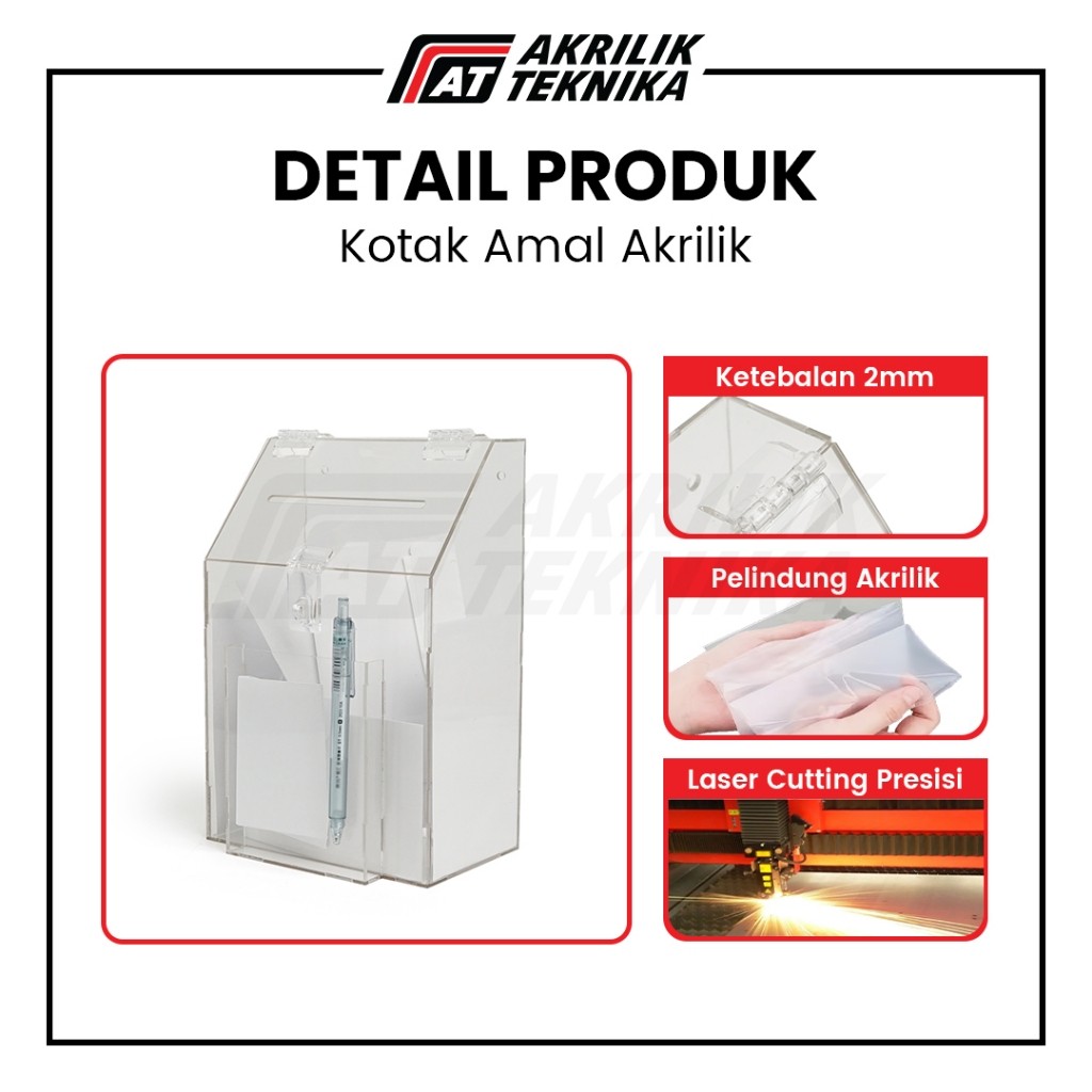 

K Saran Box Amal Kunci Akrilik - Bening