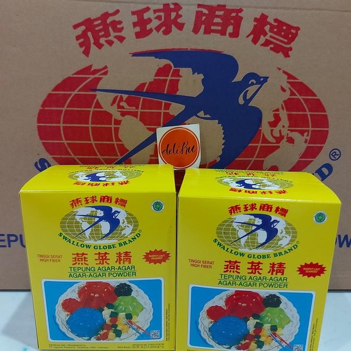 

BisaInstan- Agar-agar swallow globe plain box (12 sachet @7gr)