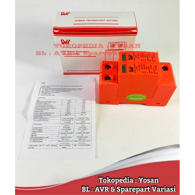 Surge Protection Device Arrest Surge Protector SPD DC 2P 500V