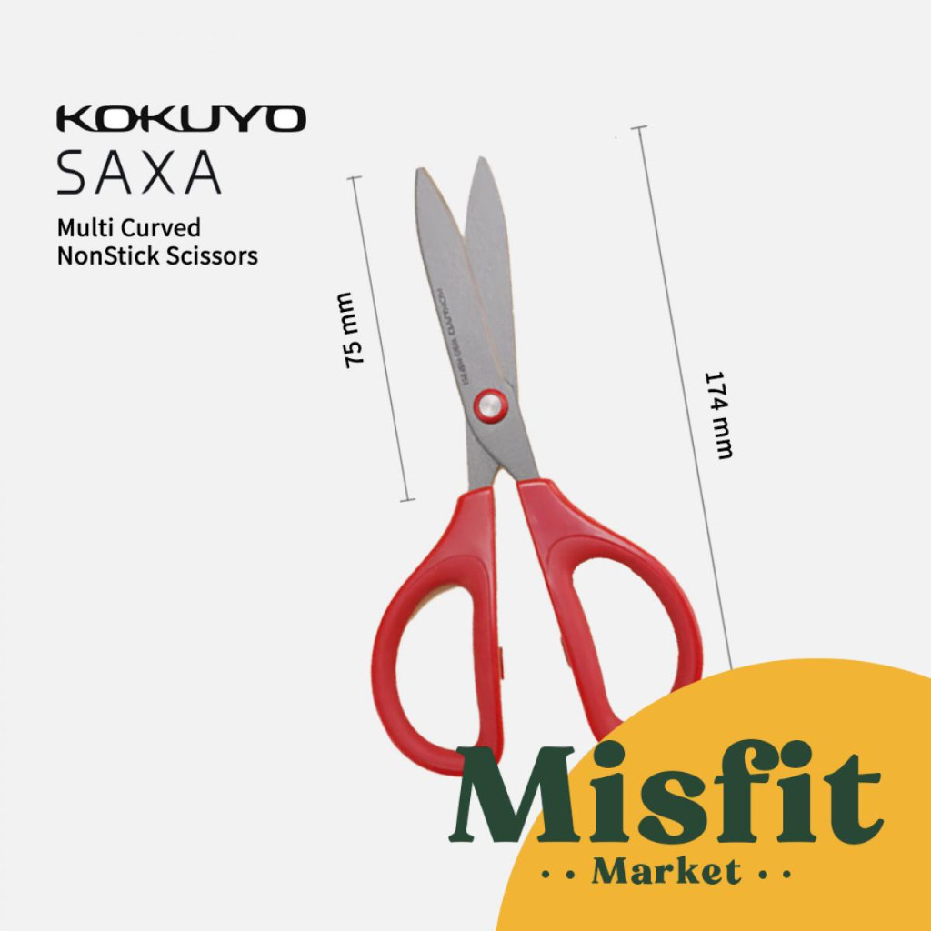 

Kokuyo SAXA Multi-Curved Non-Stick Scissors ting