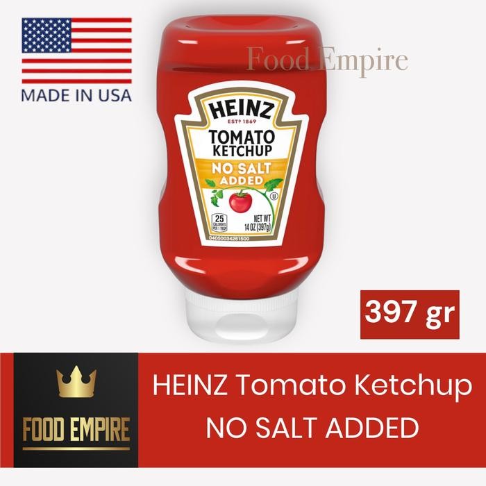 

Kirim,HariYgSama- HEINZ Tomato Ketchup 14 oz NO SALT ADDED Saos Tomat USA