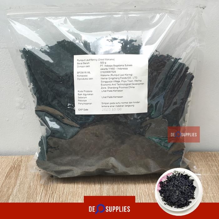 

BisaInstan- Dried Wakame Cut 500gr - Premium Seaweed Rumput Laut Kering Miso Soup