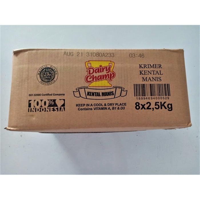 

SUSU KENTAL DAIRY CHAMP 2.5 KG DUS DUS ( GOJEK/GRAB )