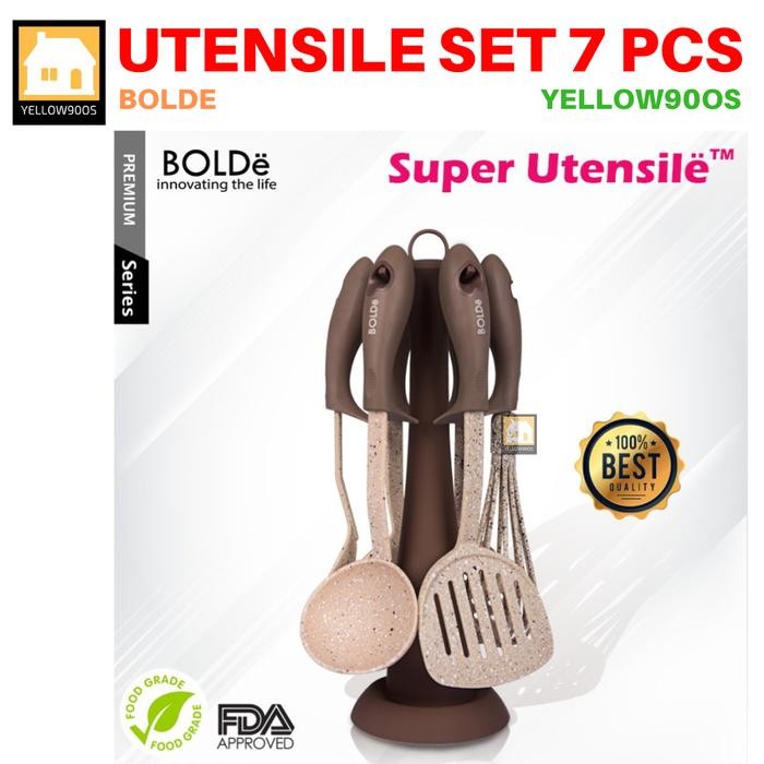 BOLDE Super Utensil Set 7 Pcs - Spatula Set - Alat Masak Anti Gores