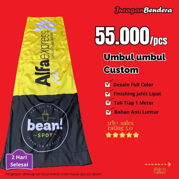 Mntb" Cetak Umbul Umbul Kain Printing Bisa Satuan (Custom)