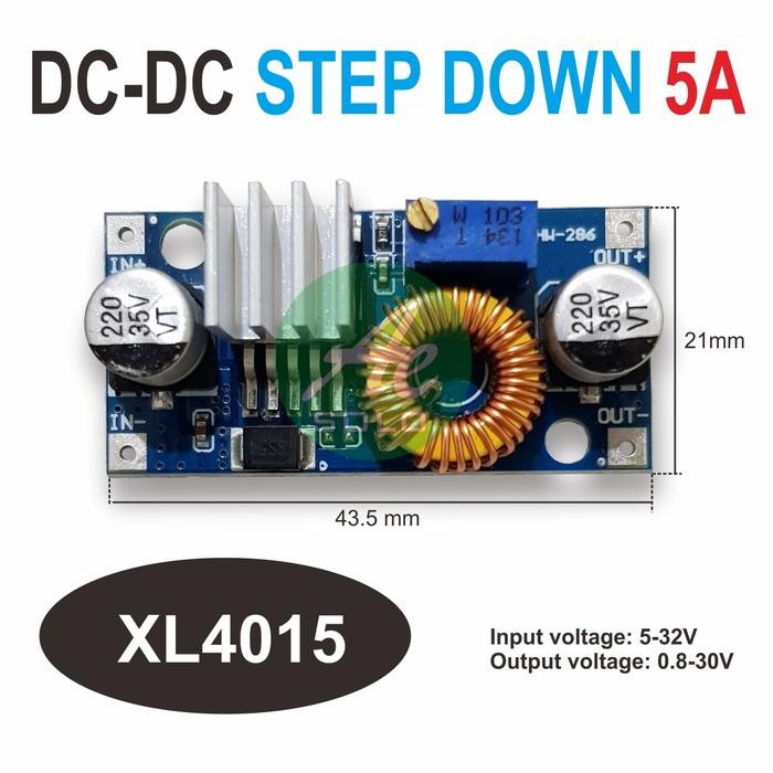 XL4015 DC-DC STEP DOWN BUCK MODULE PENURUN TEGANGAN 5A COMPACT