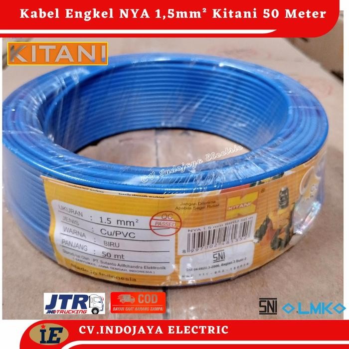 KABEL LISTRIK KITANI NYA 1,5 PANJANG 50 METER KABEL ENGKEL TUNGGAL KABEL INSTALASI LISTRIK KABEL