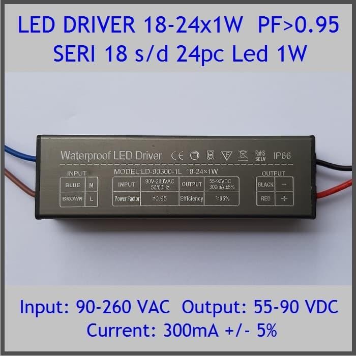 LED DRIVER 1W 300MA 18-24X1W PF 0.95 WP