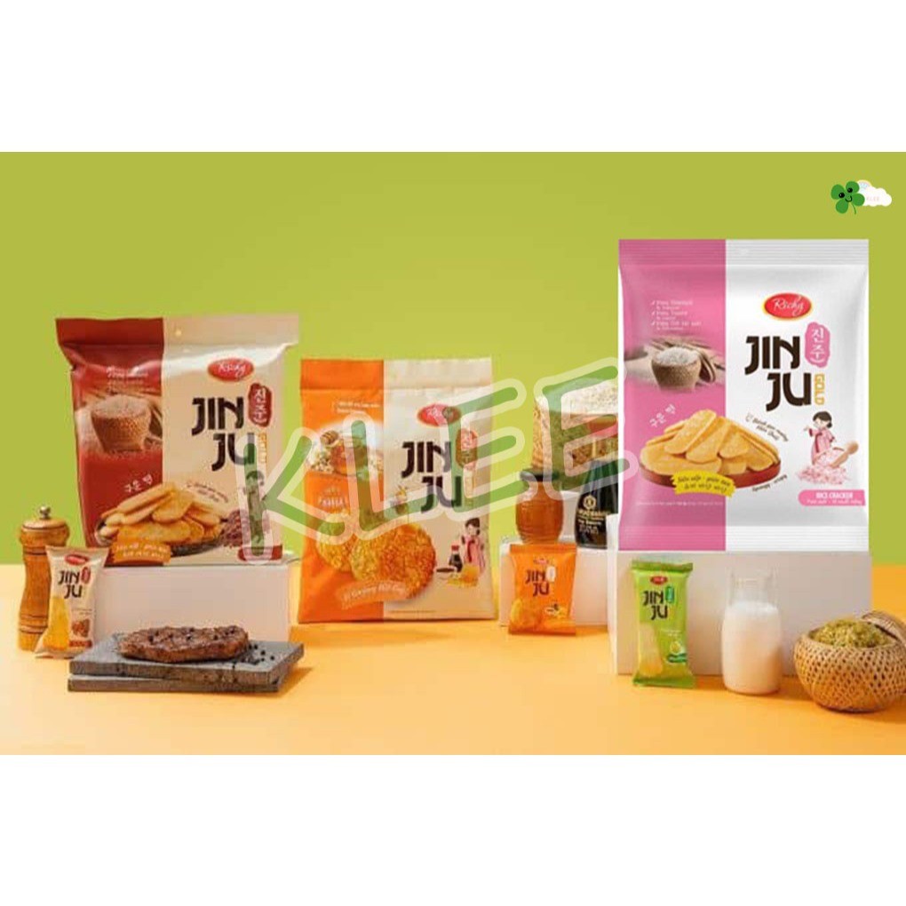 

Richy JINJU - JIN JU Rice Crackers - RICHY Krekers Beras - Pink Sea Salt - BBQ Pepper Steak - Honey