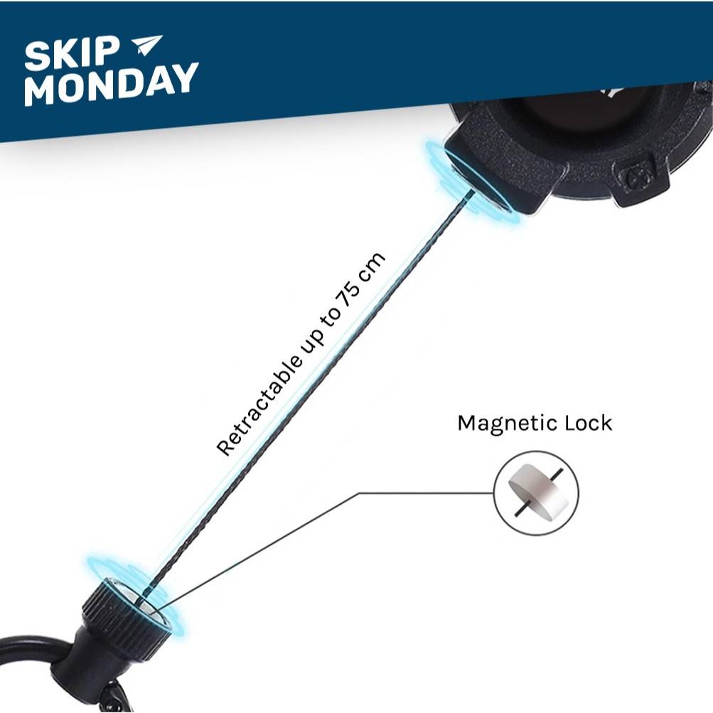 

Skip My Mag Reel Lanyard Retractable ID Magnetic Name Tag Gantungan Kunci Keychain