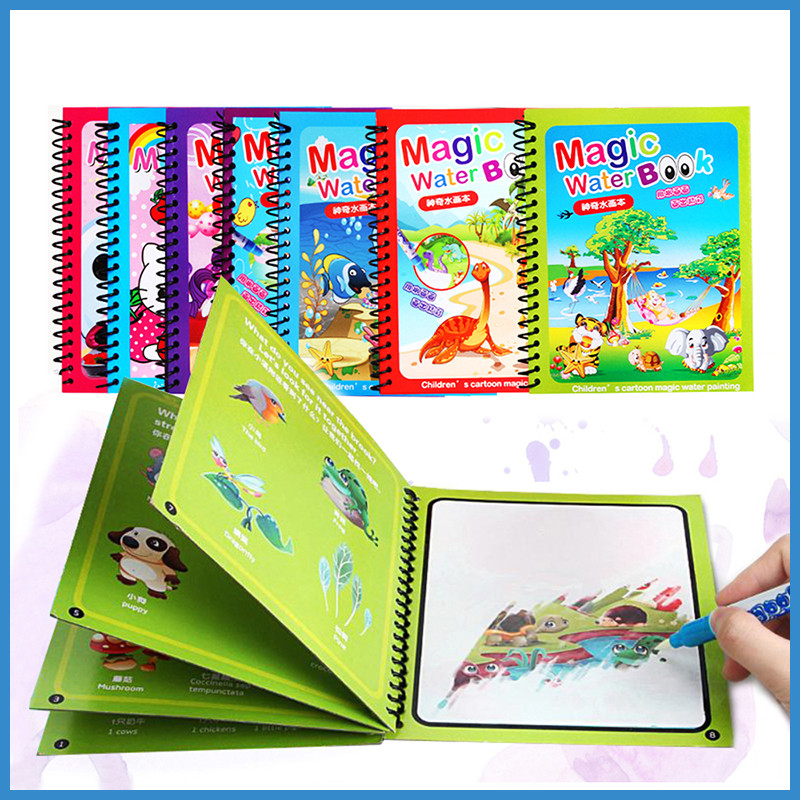 

Magic Water Coloring Books Aqua Water Wow Drawing Color Reusable Drawing Educational Toy With Water