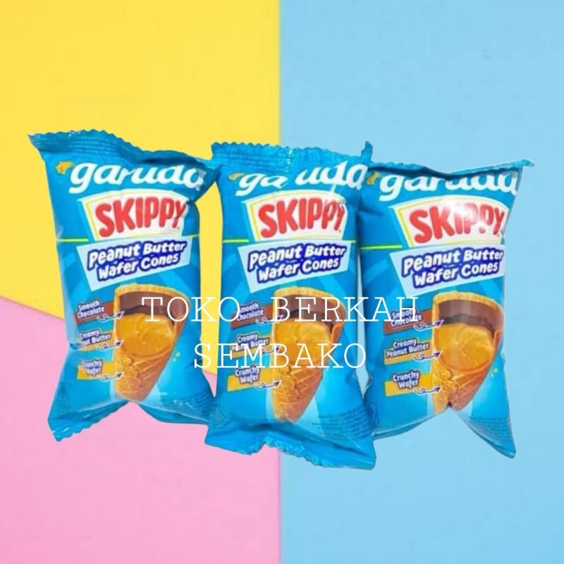 

(RENCENG) Garuda SKIPPY Peanut Butter Wafer Cones 15gr Isi 10Pcs