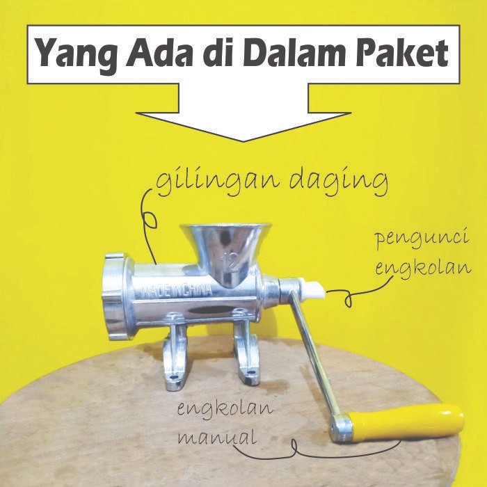 ready stok mesin giling daging no.12 manual penggiling bumbu kedelai kacang sambal meat mincer