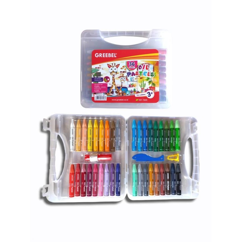 

ready stok crayon/oil pastels 36 warna greebel original