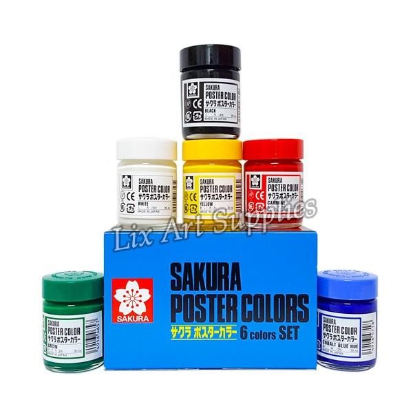 

ready stok sakura poster color set 6x30ml / cat poster sakura isi 30ml x 6 warna original