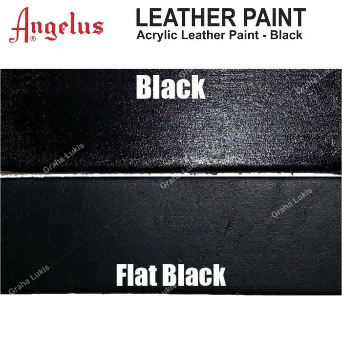 

ready stok angelus acrylic leather paints - black 4 oz - 4oz original