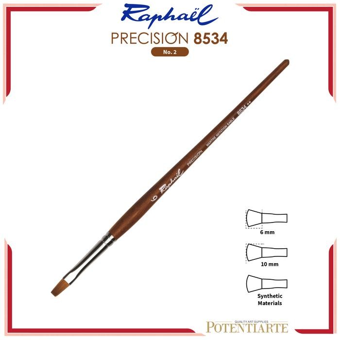 

ready stok kuas lukis raphael 8534 flat precision synthetic brush short handle original