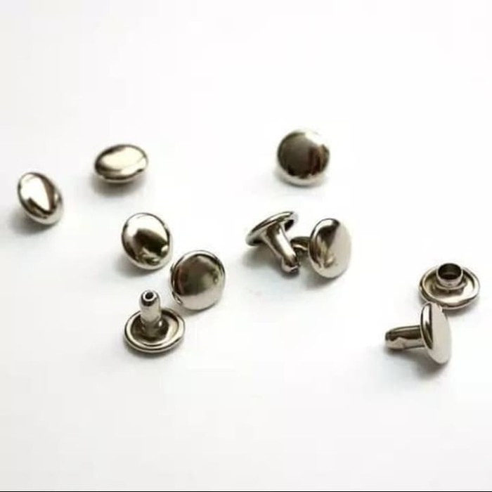 

Paku Centang 8mm Paku Kelling Double Paku Rivet Centang Crome Paku Mata Itik Nickel set 8mm x 8mm