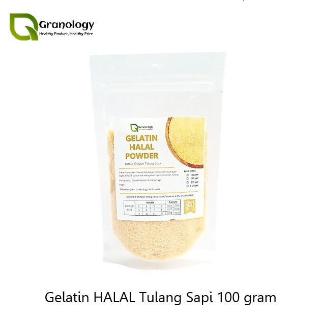 

Kualitas No1 Gelatin Bubuk Halal Premium Import (100 Gram) By Granology