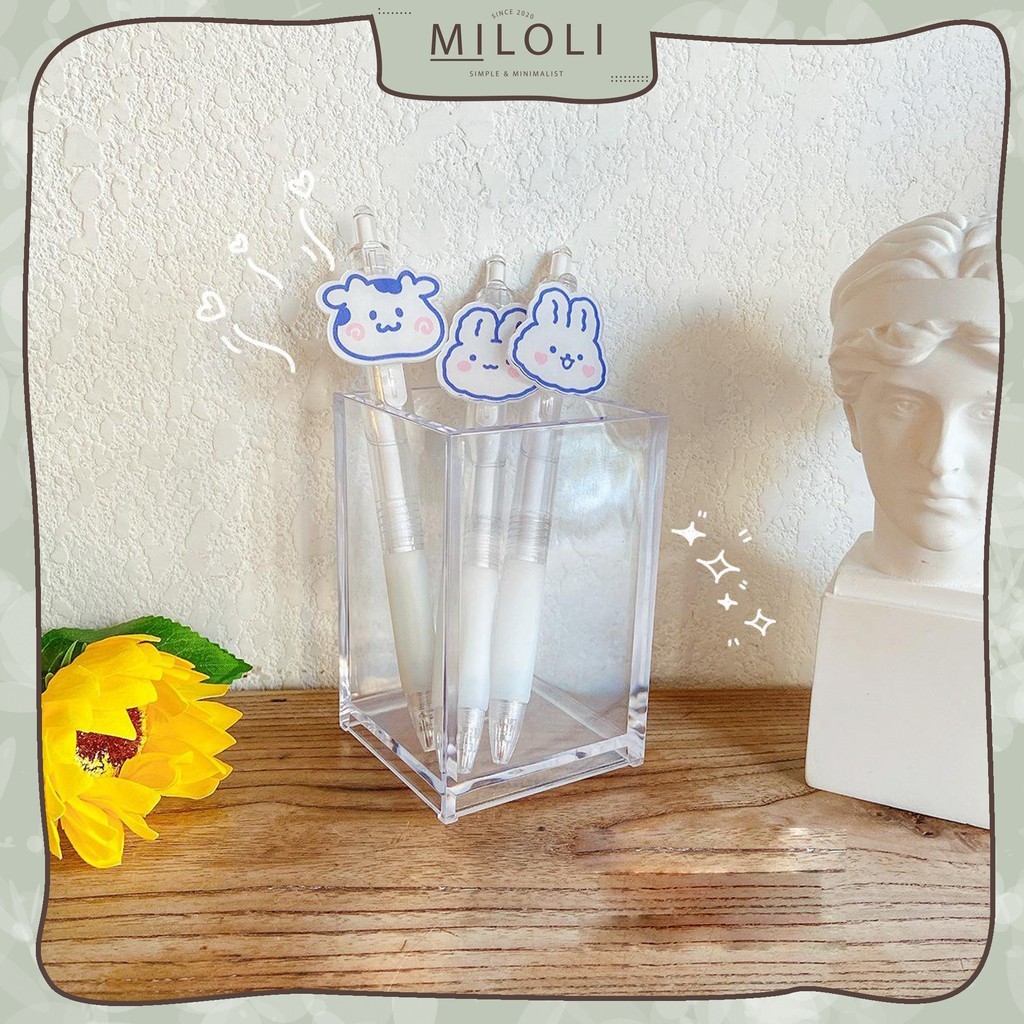 

[MILOLI] Tempat Pensil Acrylic Tabung Pensil Transparan Aesthetic Korean Pen Holder - F0077