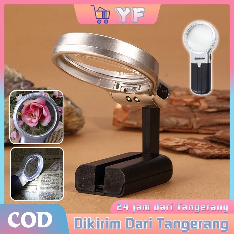 

3in1 Kaca Pembesar Lampu Led Multifungsi Loupe 3X Dapat Dilipat