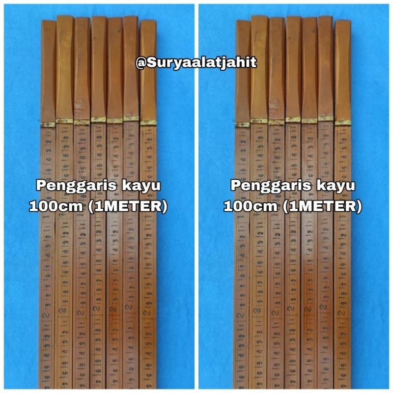 

Penggaris kayu 100cm (1Meter) =rp.43.500/1pcs