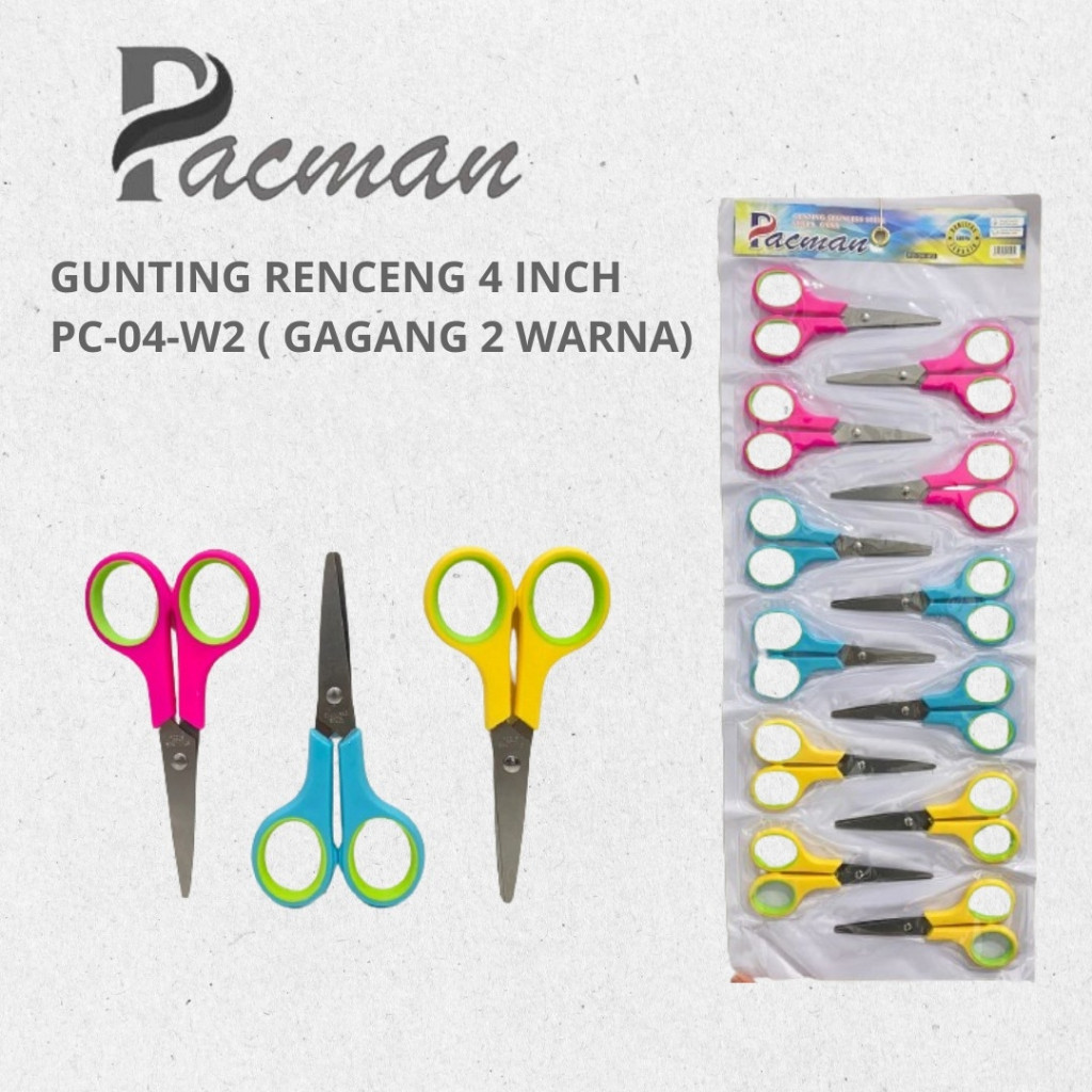 

Gunting Renceng isi 12 pcs Murah 4 inch Stainles Stell Pacman