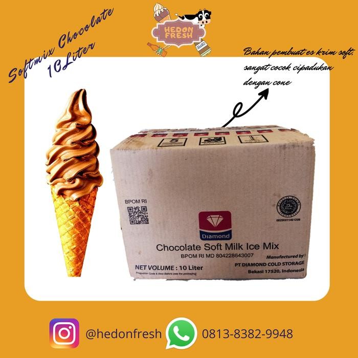 

NewZbgt- Softmix Soft Milk Ice Cream Diamond 10 Liter Chocolate