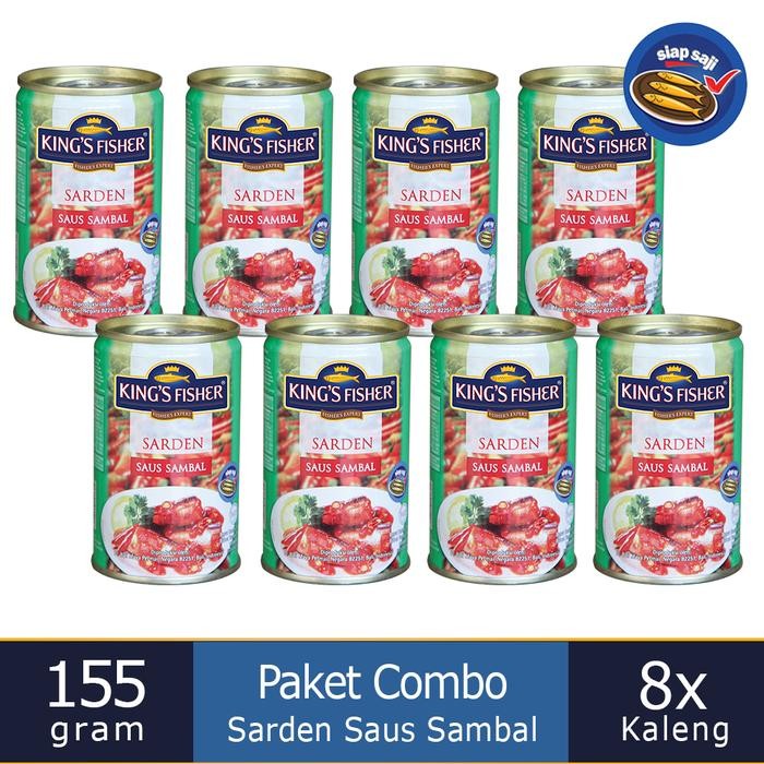 

NewZbgt- Paket 8 pcs King's Fisher Sarden mini saus sambal Makanan Kaleng 155g