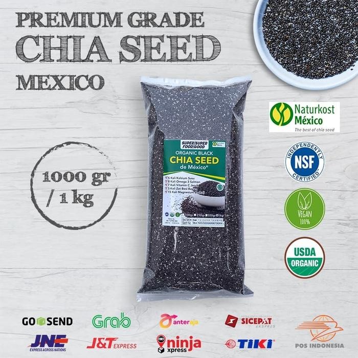 

NewZbgt- Pure Black Chia Seed Mexico 1 Kg 100% Organic - Premium Grade A+