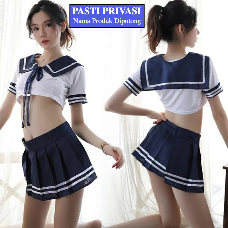Terbaru Lingerie Sexy Rok & Gstring Cosplay Model Seragam Siswi Jepang Best Quality
