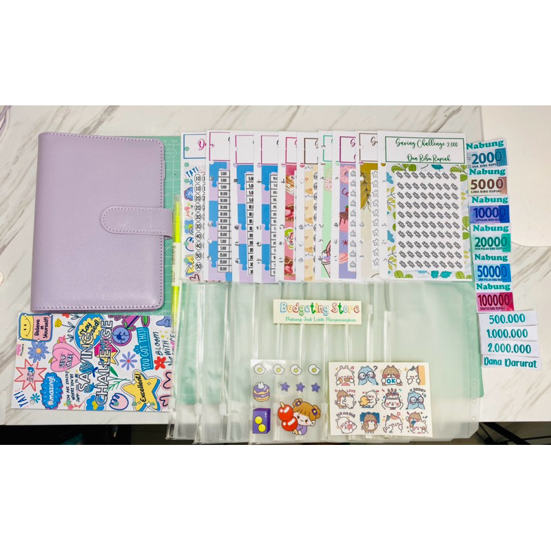 

PAKET NABUNG BINDER LENGKAP TERMURAH EKONOMIS 10 ZIPLOCK 10 CHALLENGE FREE STABILO SUPER LENGKAP