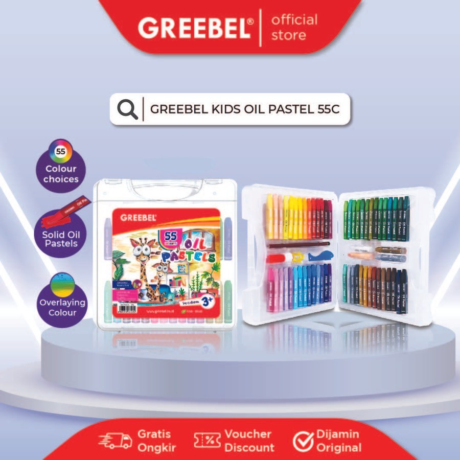 Crayon Greebel 55 Warna / Oil Pastel Greebel 55 Warna