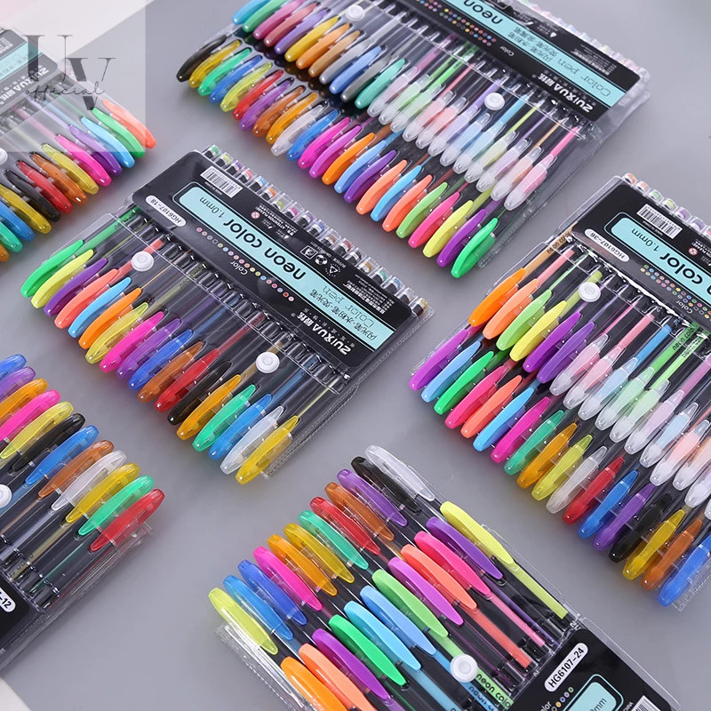 

18 Pcs Pulpen Warna - Pen Gel warna warni 1mm - Bolpen pastel Pulpen gel neon color Pen Pastel Warna
