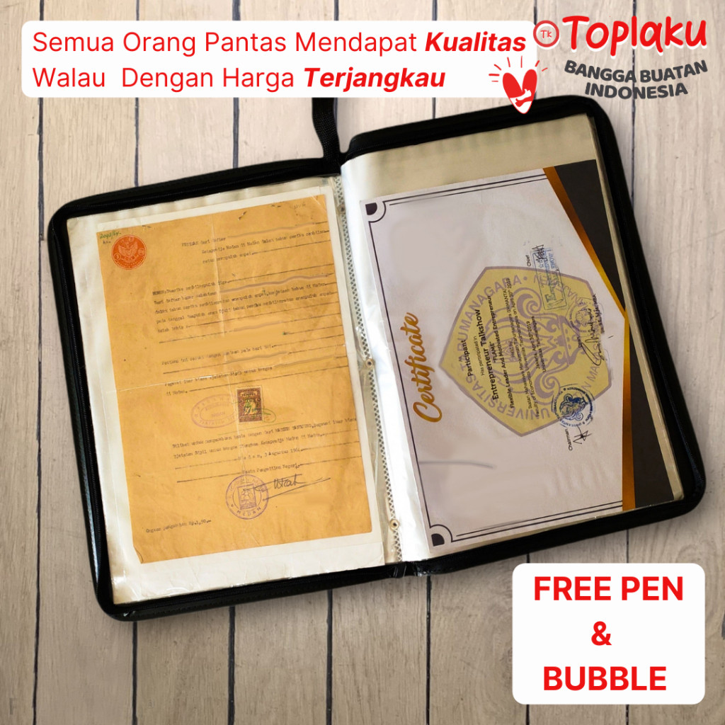 

TOPLA Map Ijazah Dokumen Keeper Resleting Anti Air Isi 60 Document Tempat File Berkas Penting Folder