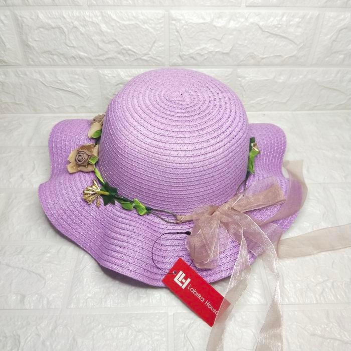 Promo Topi Pantai Anak Perempuan Bahan Jerami Import Usia 2-6 Tahun