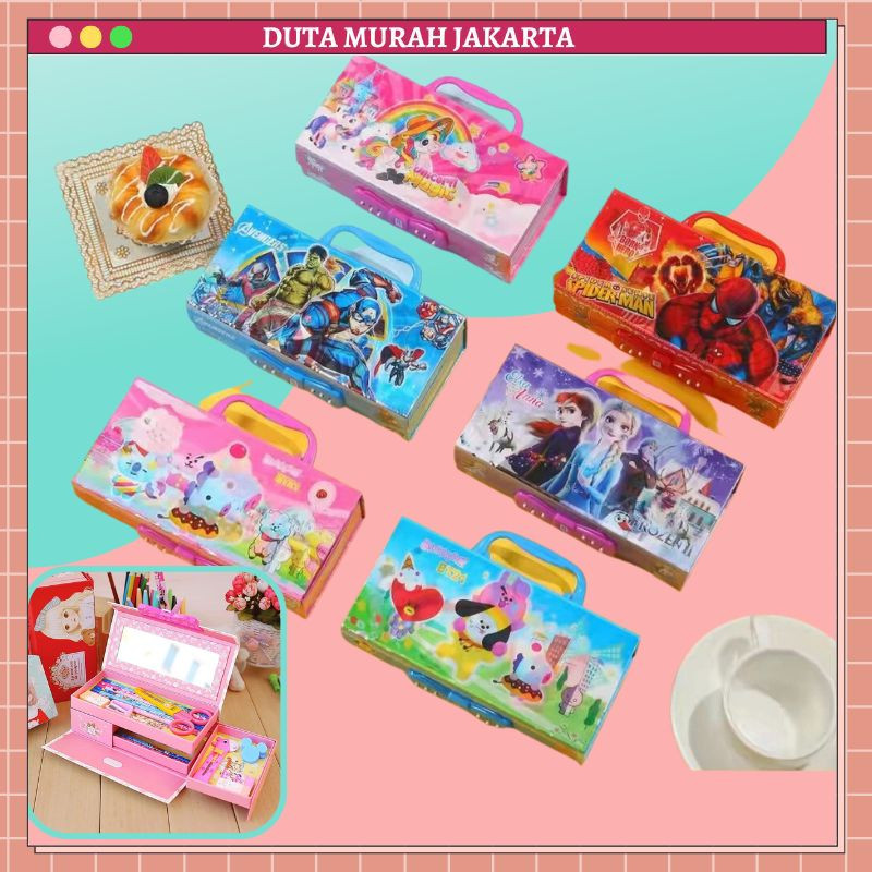 

Kotak Pensil Kode 3 Tingkat Metalik 3 Dimensi /Tempat Pensil Box Kode Pasword Karakter Murah