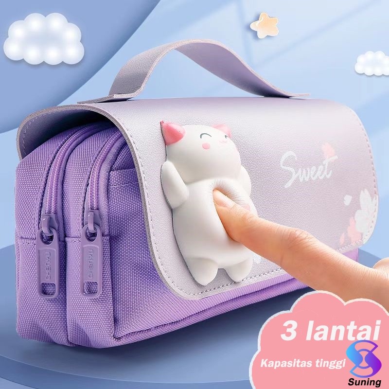 

Kotak pensil dekompresi perempuan lucu lembut lucu anak-anak siswa sekolah dasar berkapasitas besar